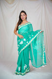 Blossom - Green Kota Doria Saree