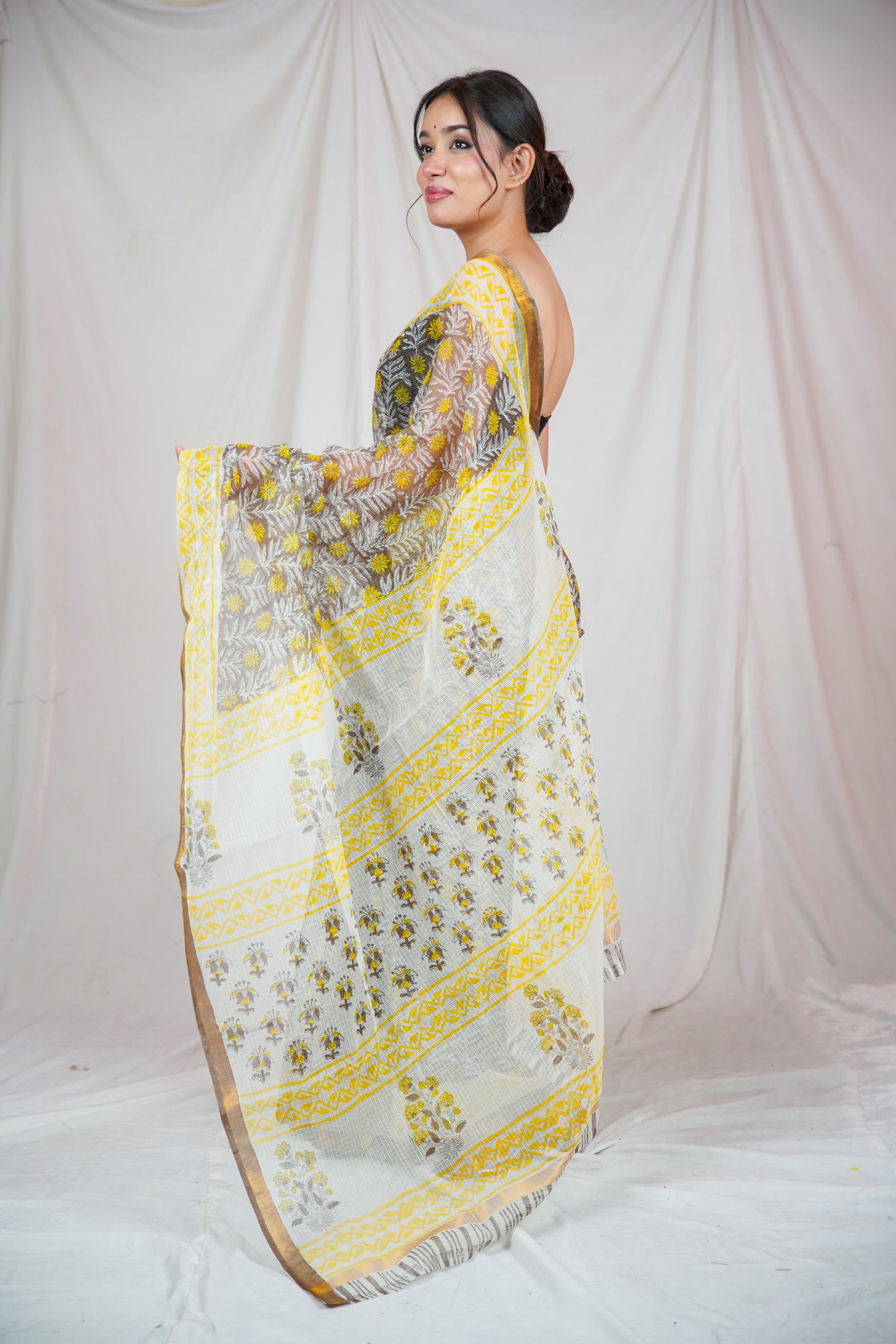 Amber Glow- Kota Doria Saree