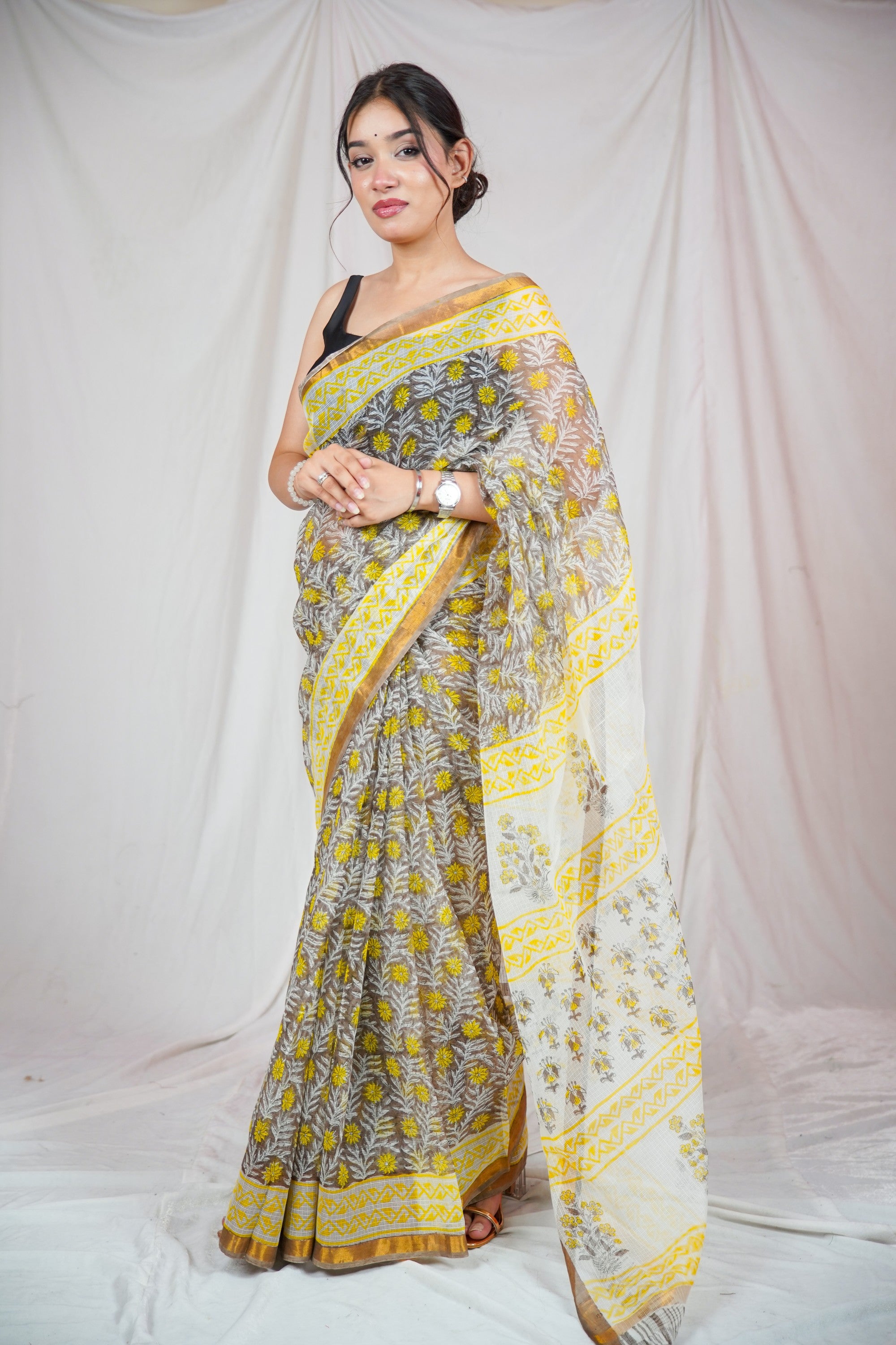 Amber Glow- Kota Doria Saree