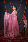 Arpita- Pink Striped Gota Patti Saree