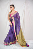 Regal Purplina - Purple Linen Saree