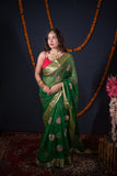 Tarang- Green Silk Kota Doria Saree