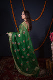 Tarang- Green Silk Kota Doria Saree