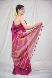 Neelima Rekha- Purple Linen Saree