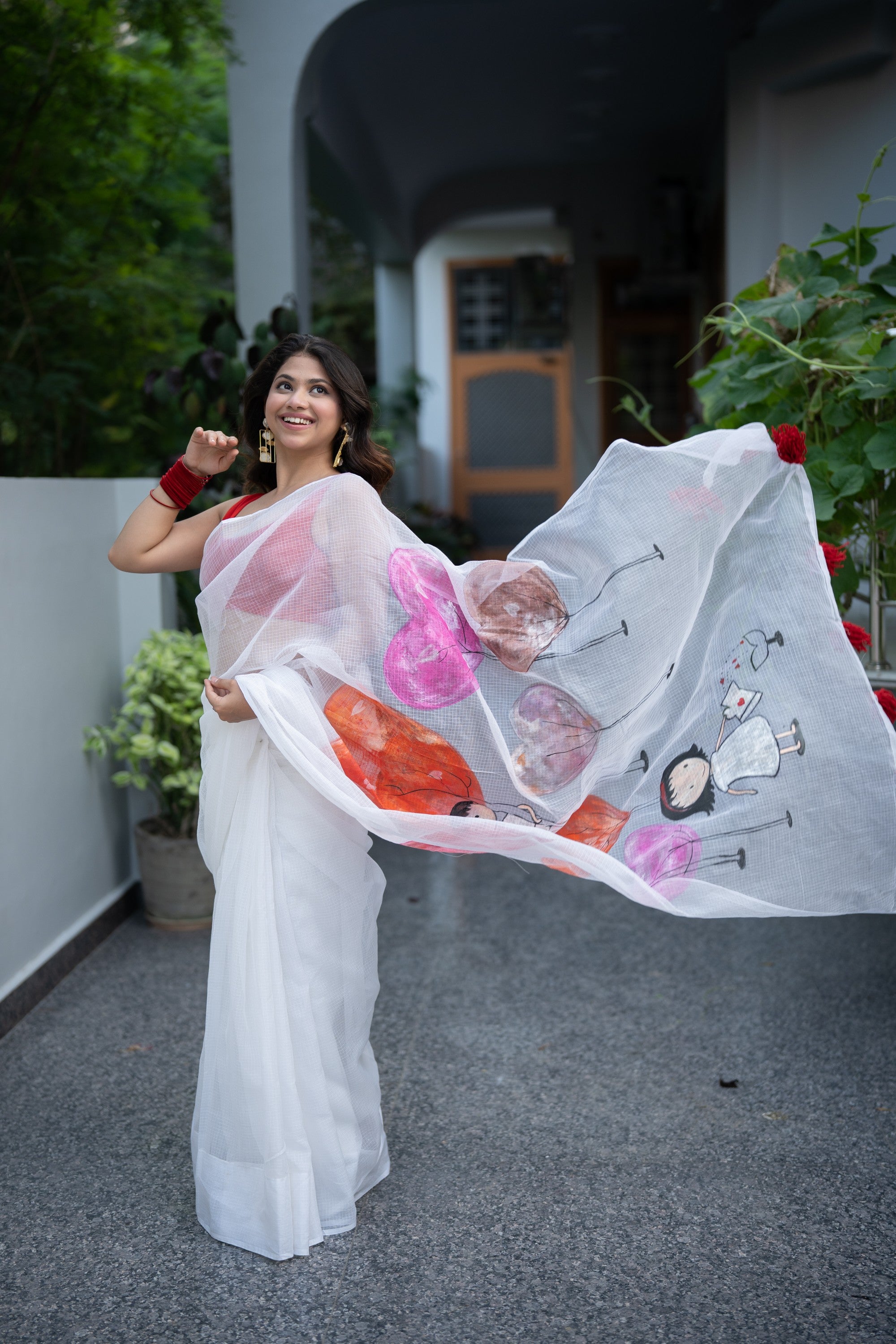 Happiness- Handpainted Kota Doria Saree