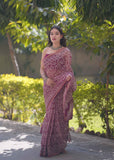 Sugandhika- Leaf Print Kota Doria Saree