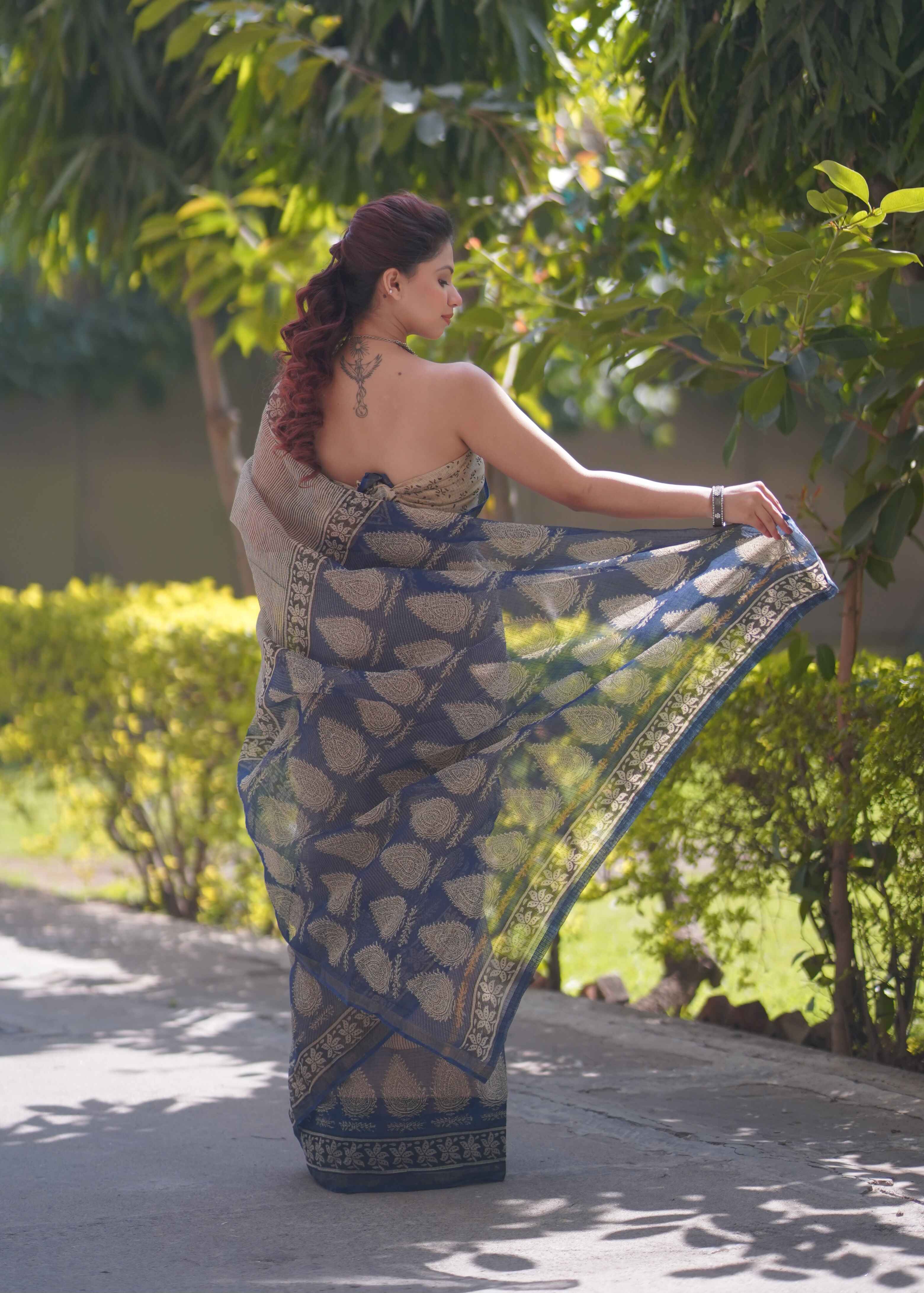 Rasika - Striped Kota Doria Saree