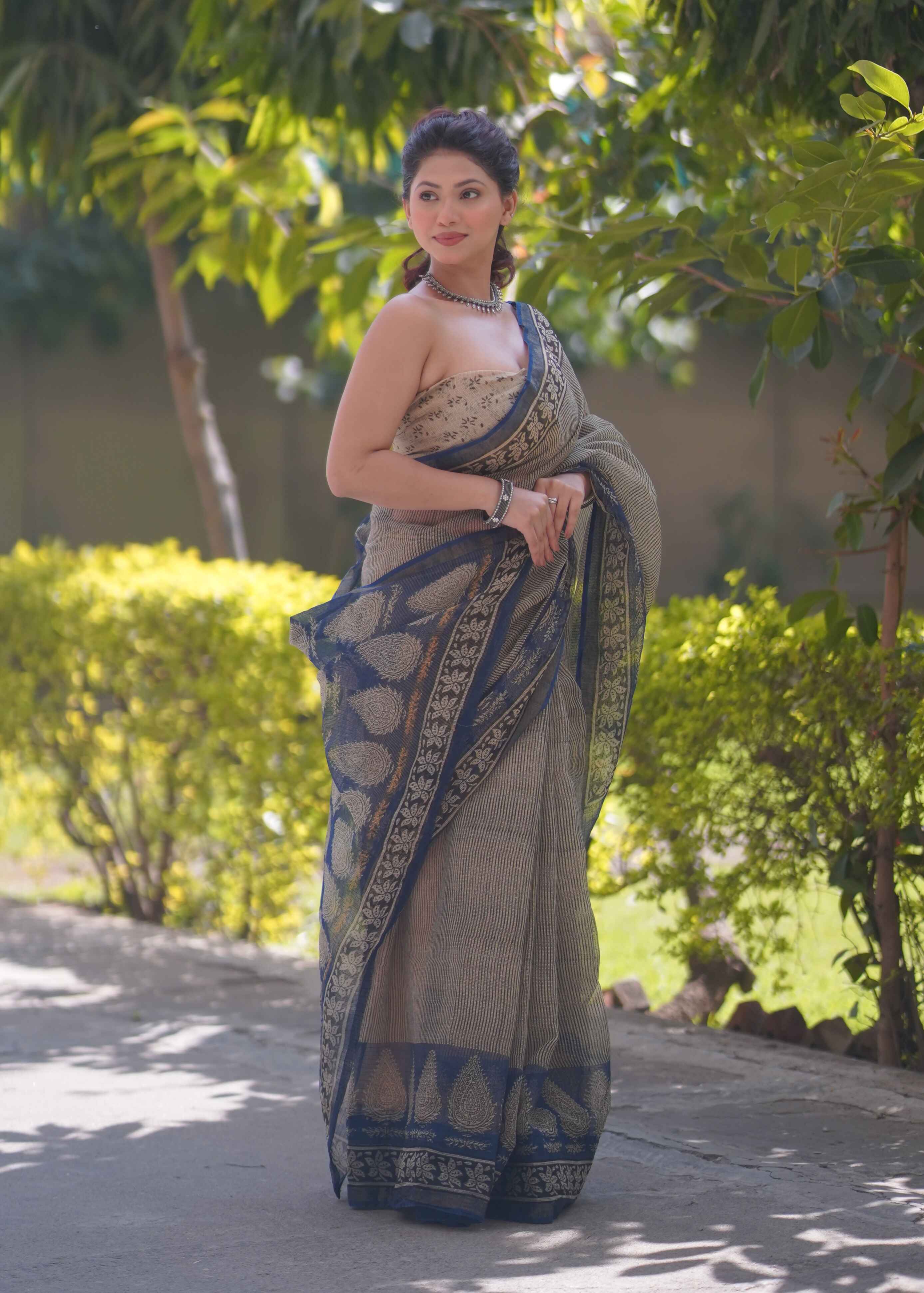 Rasika - Striped Kota Doria Saree