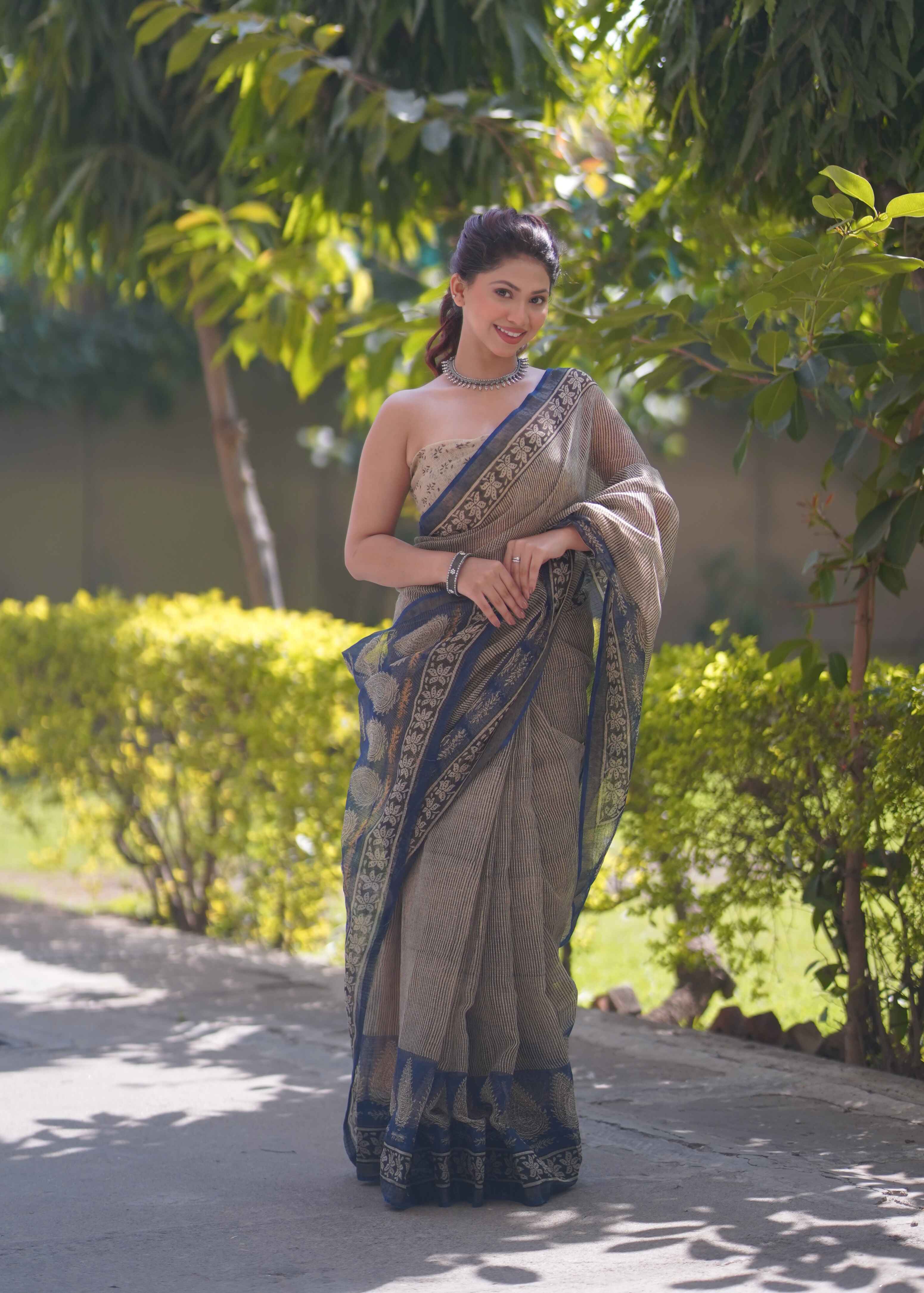 Rasika - Striped Kota Doria Saree