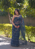 Neelanjali - Indigo Checks Kota Doria Saree