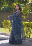 Neelanjali - Indigo Checks Kota Doria Saree