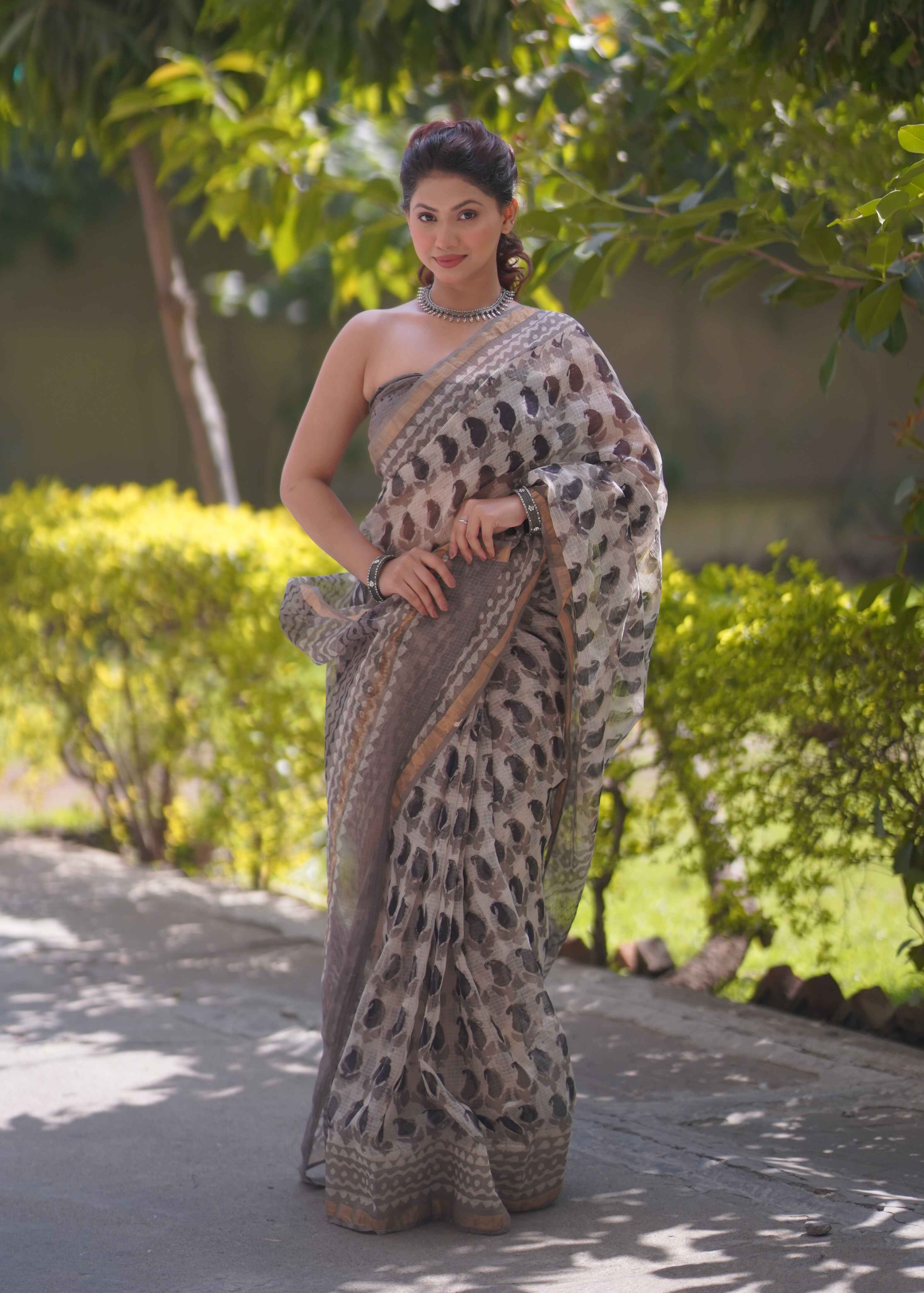 Rajshree - Cream Kota Doria Saree