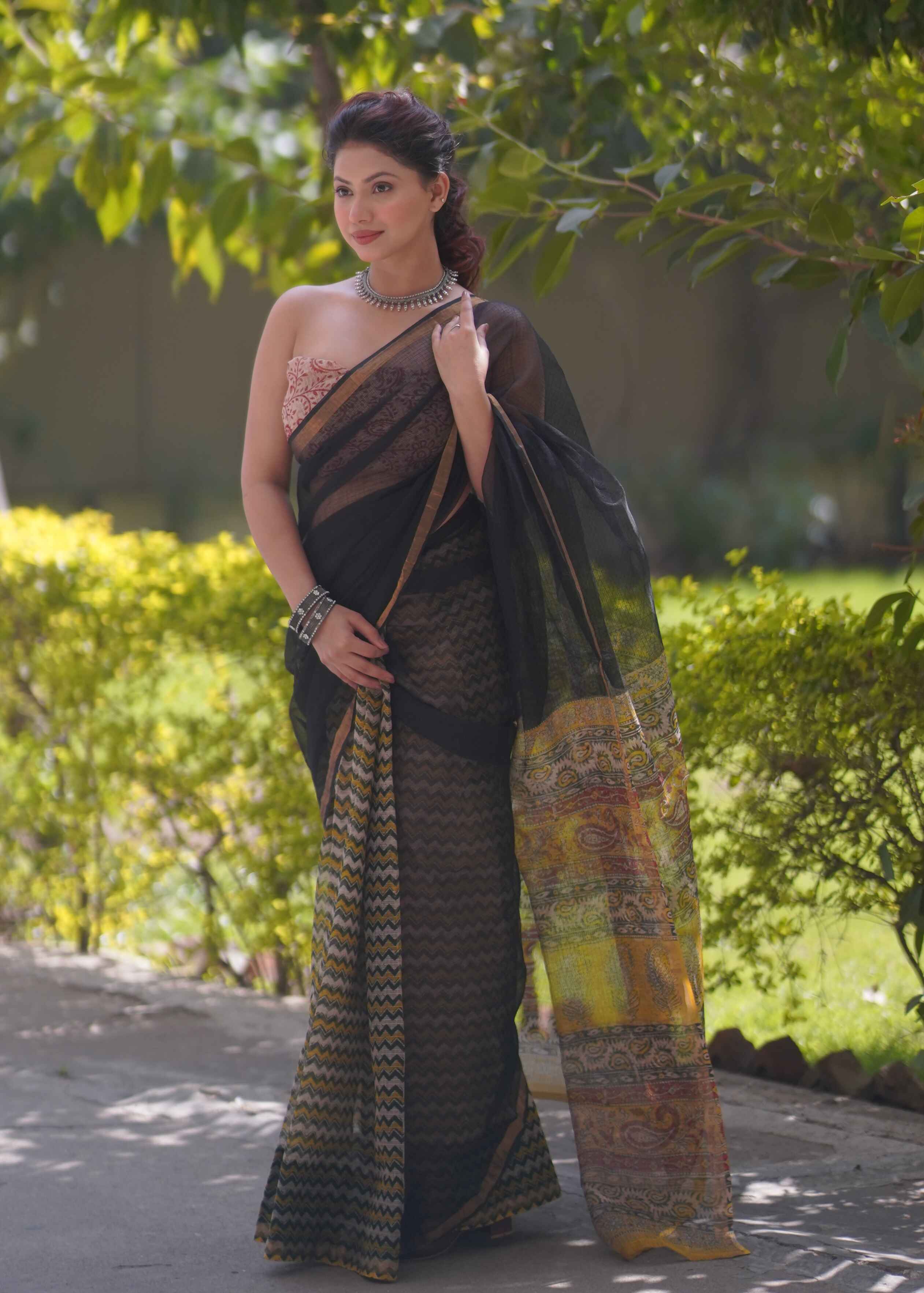 Ruhani - ZigZag Kota Doria Saree