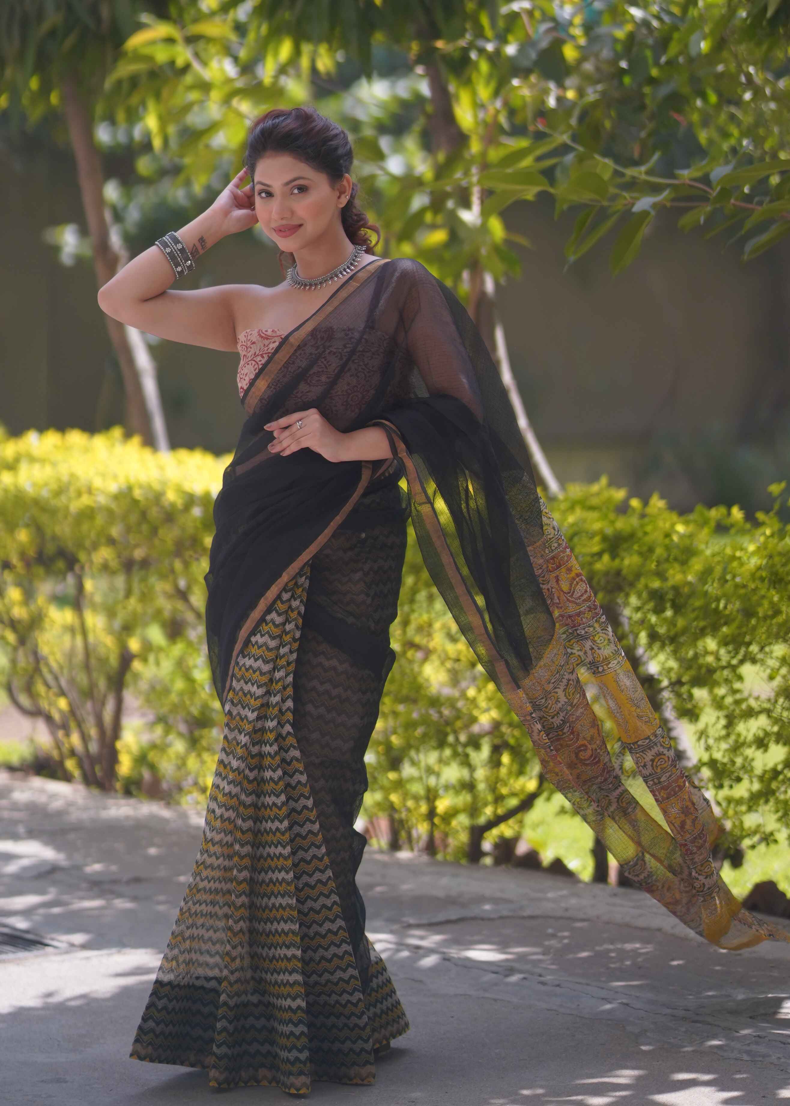 Ruhani - ZigZag Kota Doria Saree