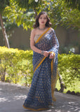 Nayantara- Blue Kota Doria Saree