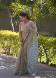 Raangika- Yellow Floral Kota Doria Saree