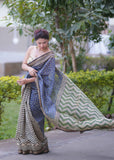 Nirjhari- Zigzag Maheshwari Silk Saree