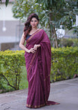 Gulnar- Maroon Maheshwari Silk Saree