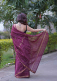 Gulnar- Maroon Maheshwari Silk Saree