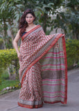 Karunmayi- Red Maheshwari Silk Saree