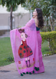 Angel Blush - Pink Handpainted Kota Saree