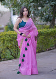 Angel Blush - Pink Handpainted Kota Saree