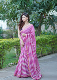 Pushpika - Striped Maheshwari Silk Saree