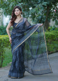 Sanjh Rati - Black Kota Doria Saree