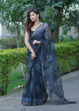 Sanjh Rati - Black Kota Doria Saree