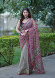 Suhavini - Cream Kota Doria Saree