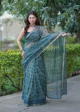 Neelpari - Ajrakh Kota Doria Saree