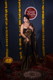 Sumanika- Black/ Copper Linen Saree