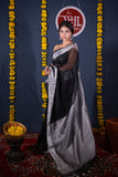 Nisarga- Black Silver Linen Saree