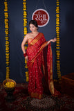 Sukriti- Red Heart Linen Saree