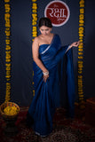 Vibha- Blue Linen Saree