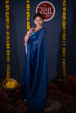 Vibha- Blue Linen Saree