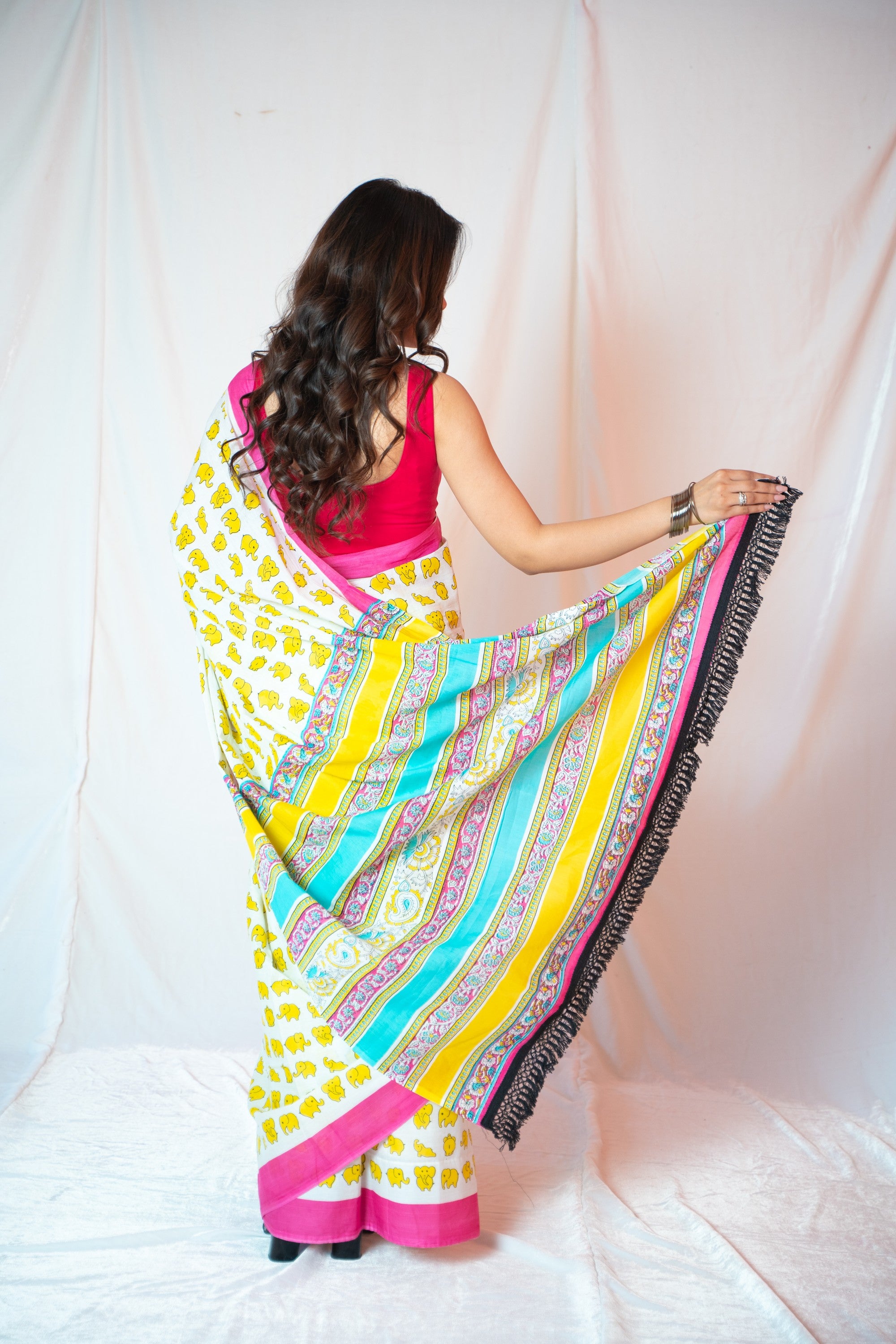 Cairo- Block Printed Mul Saree