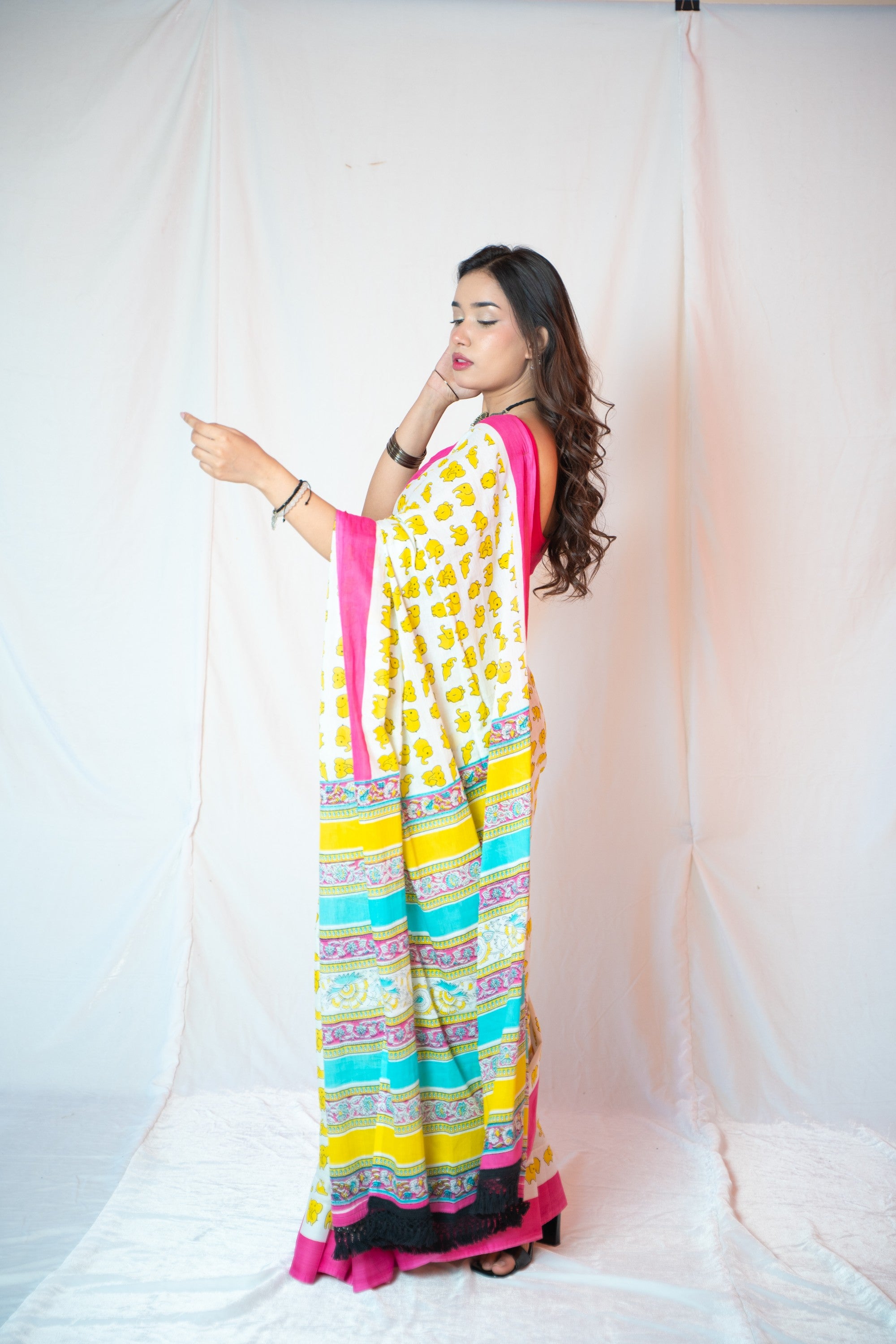 Cairo- Block Printed Mul Saree