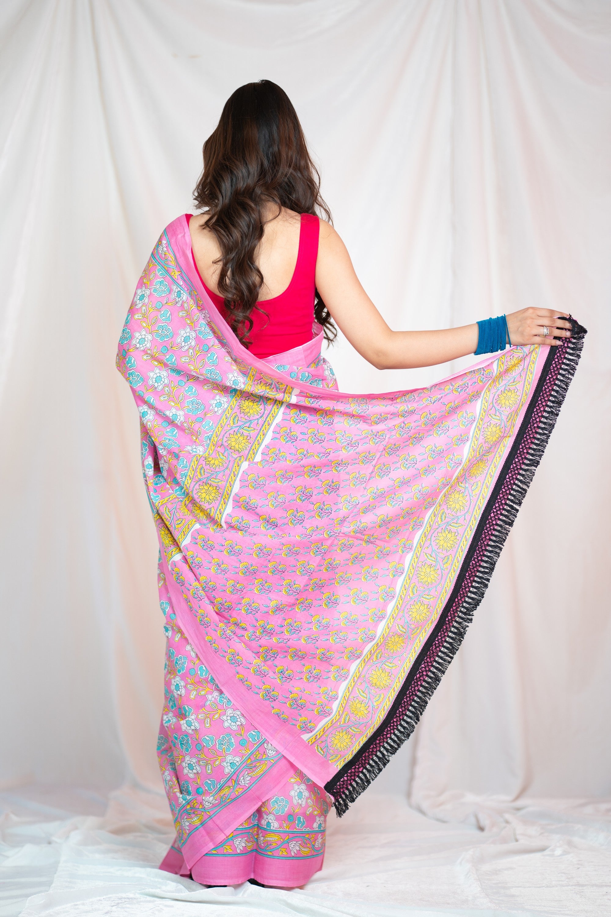 Ballet Blush- Pink Mul Cotton Saree