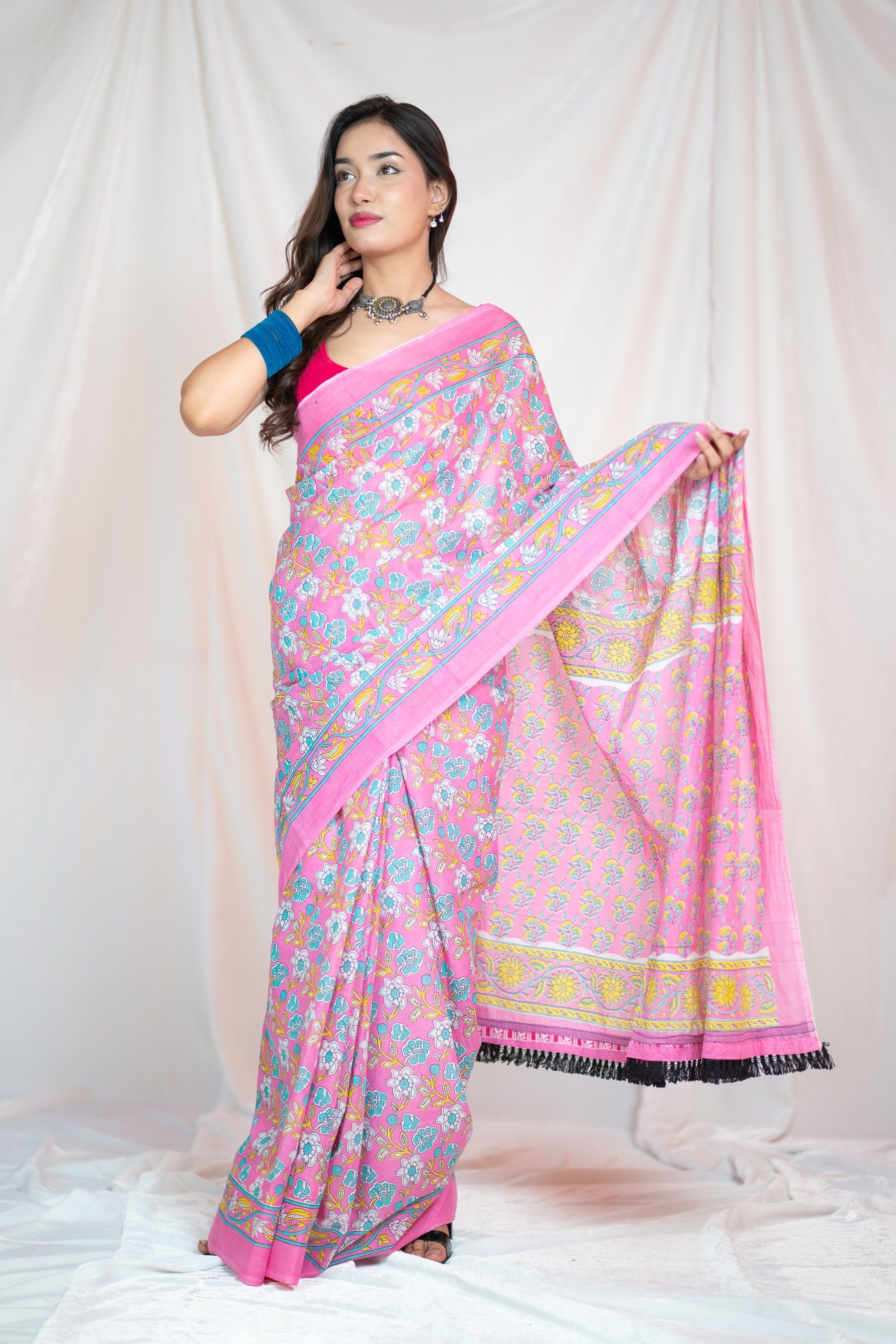 Ballet Blush- Pink Mul Cotton Saree