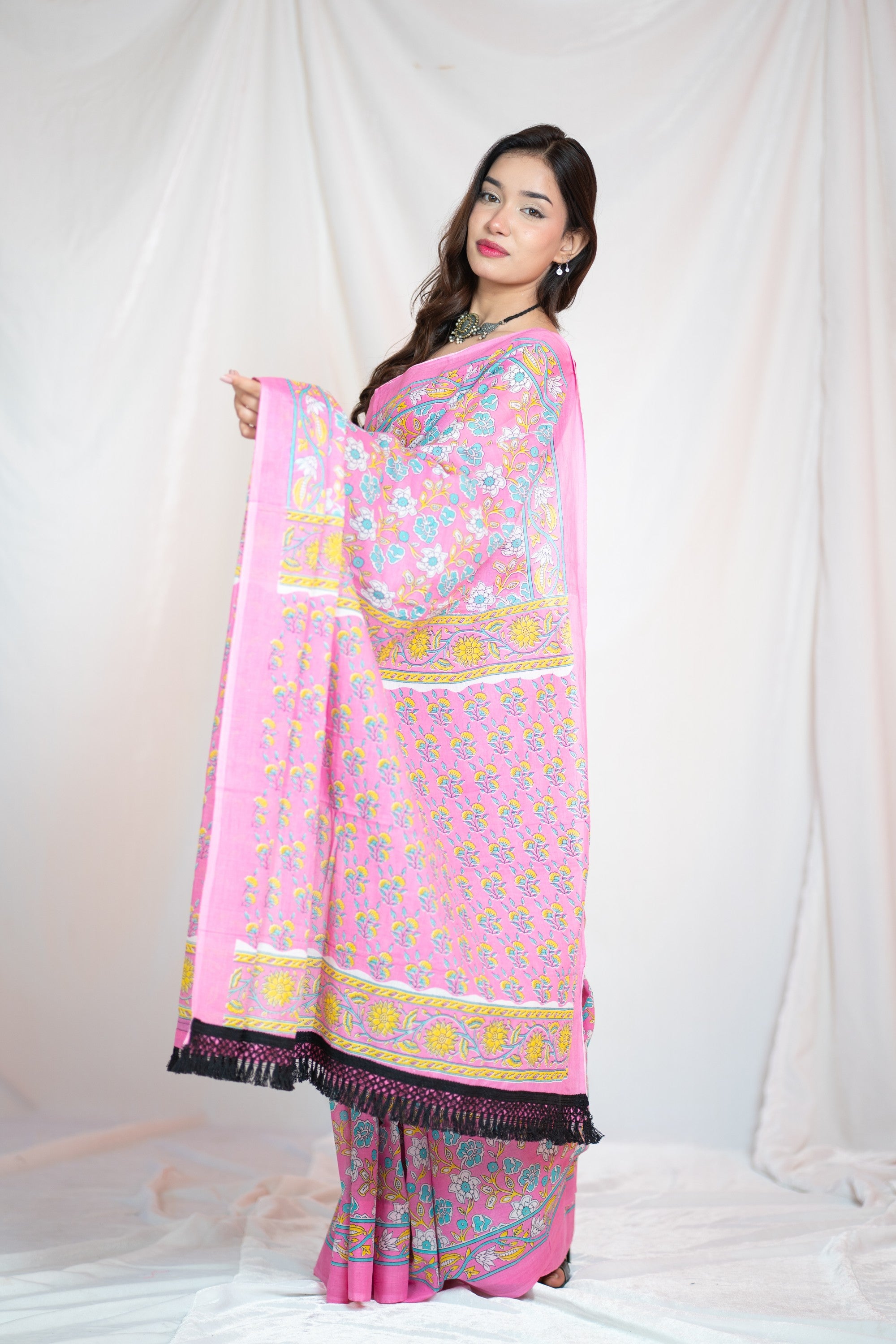 Ballet Blush- Pink Mul Cotton Saree