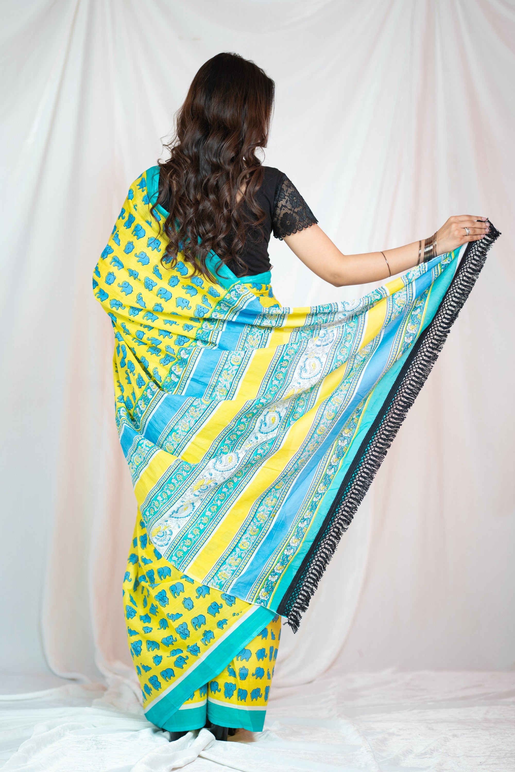 Bambi - Yellow Mul Cotton Saree