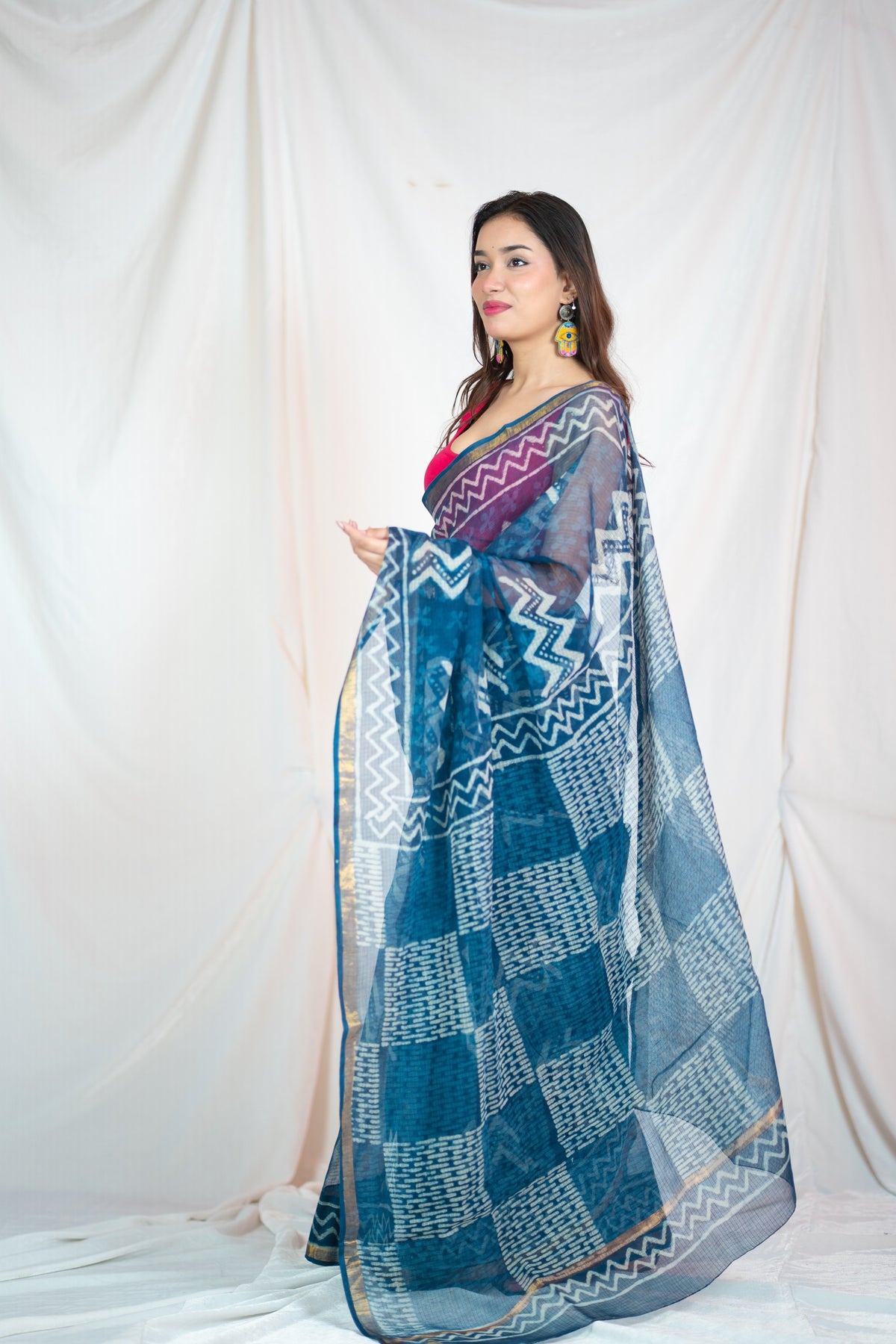 Indigo Elegance - Kota Doria Sarees