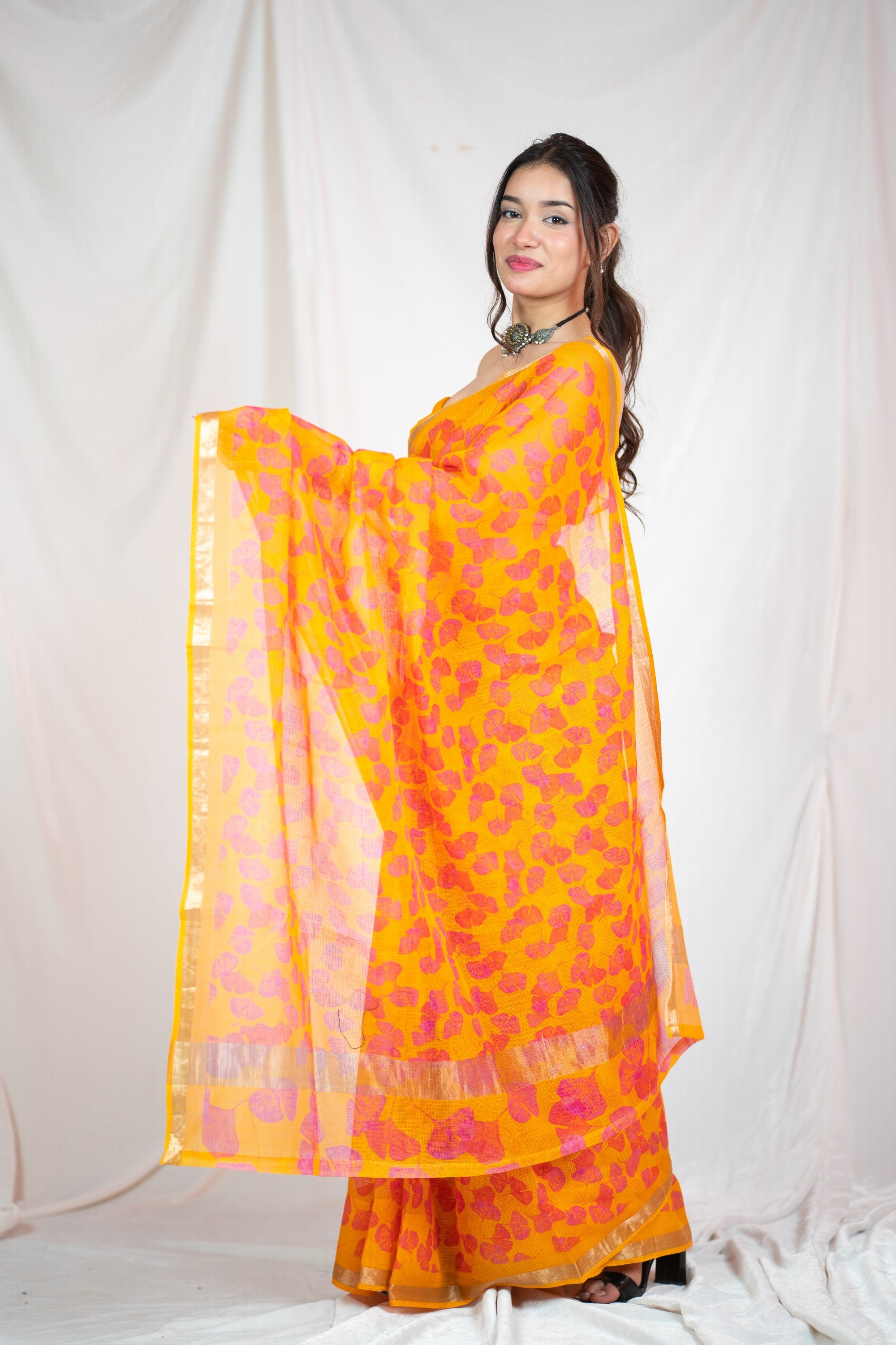 Amber Zephyr - Kota Doria Saree