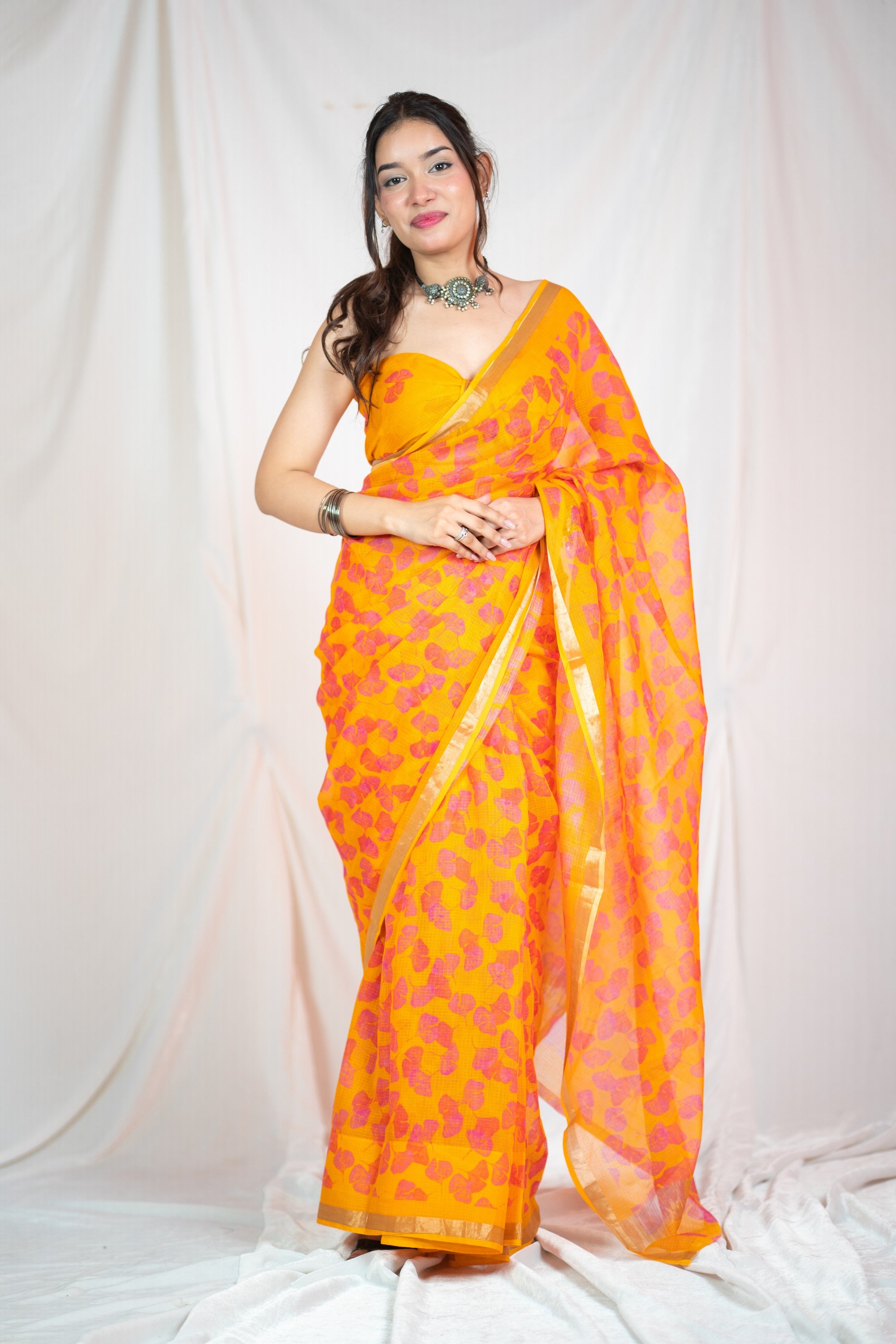 Amber Zephyr - Kota Doria Saree