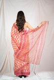 Blossom Breeze- Pink Kota Doria Saree