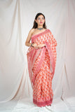 Blossom Breeze- Pink Kota Doria Saree