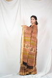 Autumn Aura- Brown Kota Doria Saree