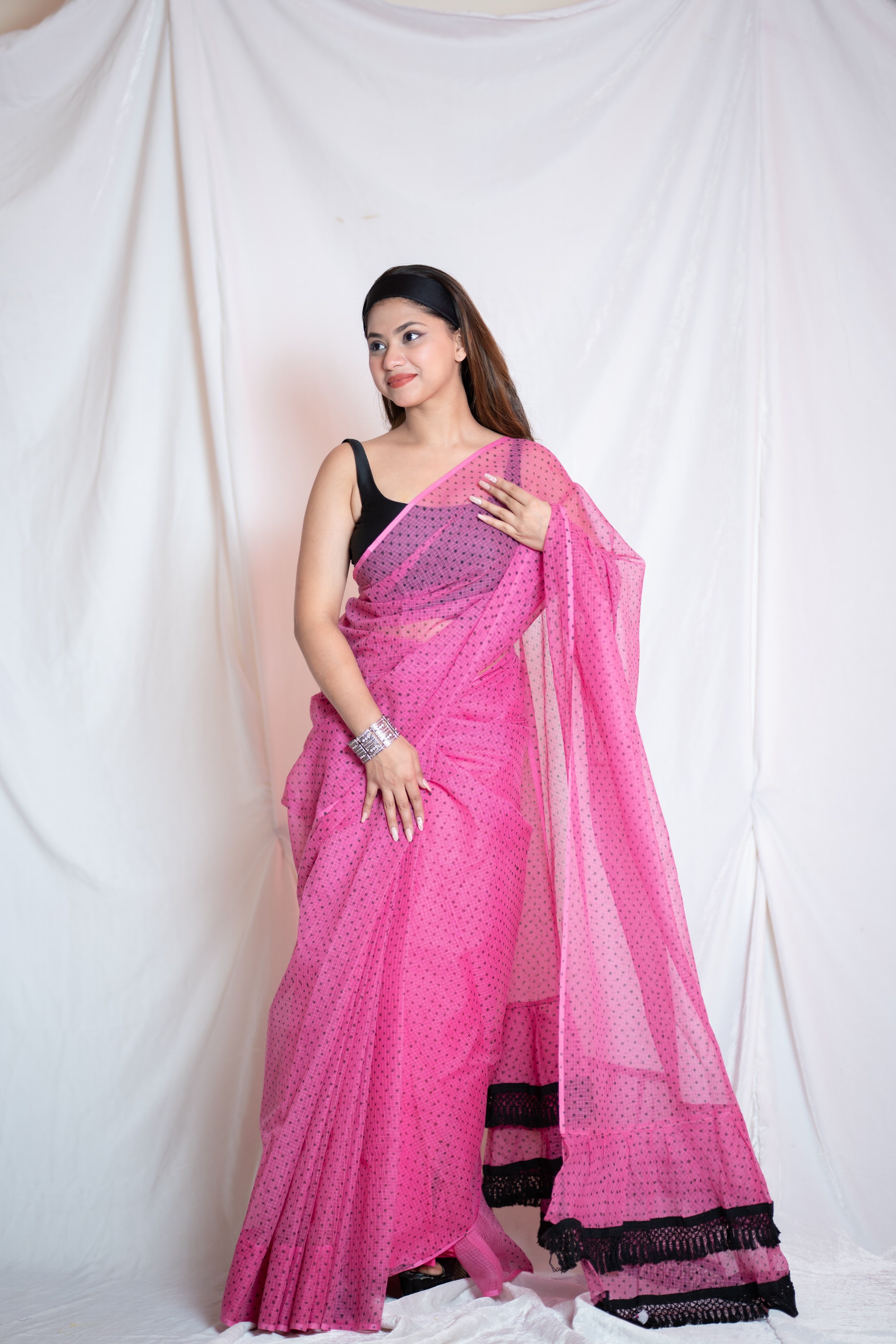 Bholi re Bindu - Pink Kota Doria Saree