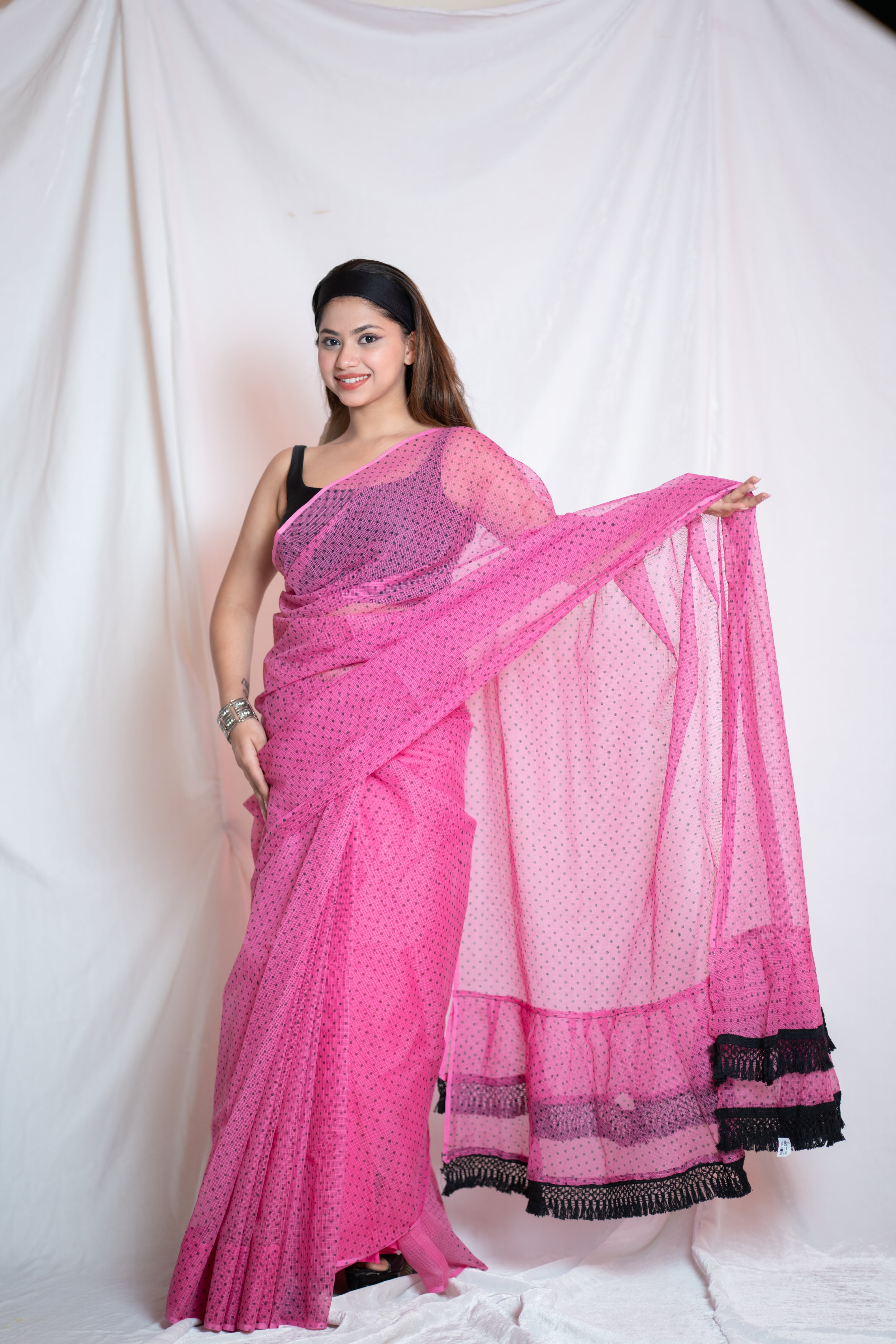 Bholi re Bindu - Pink Kota Doria Saree